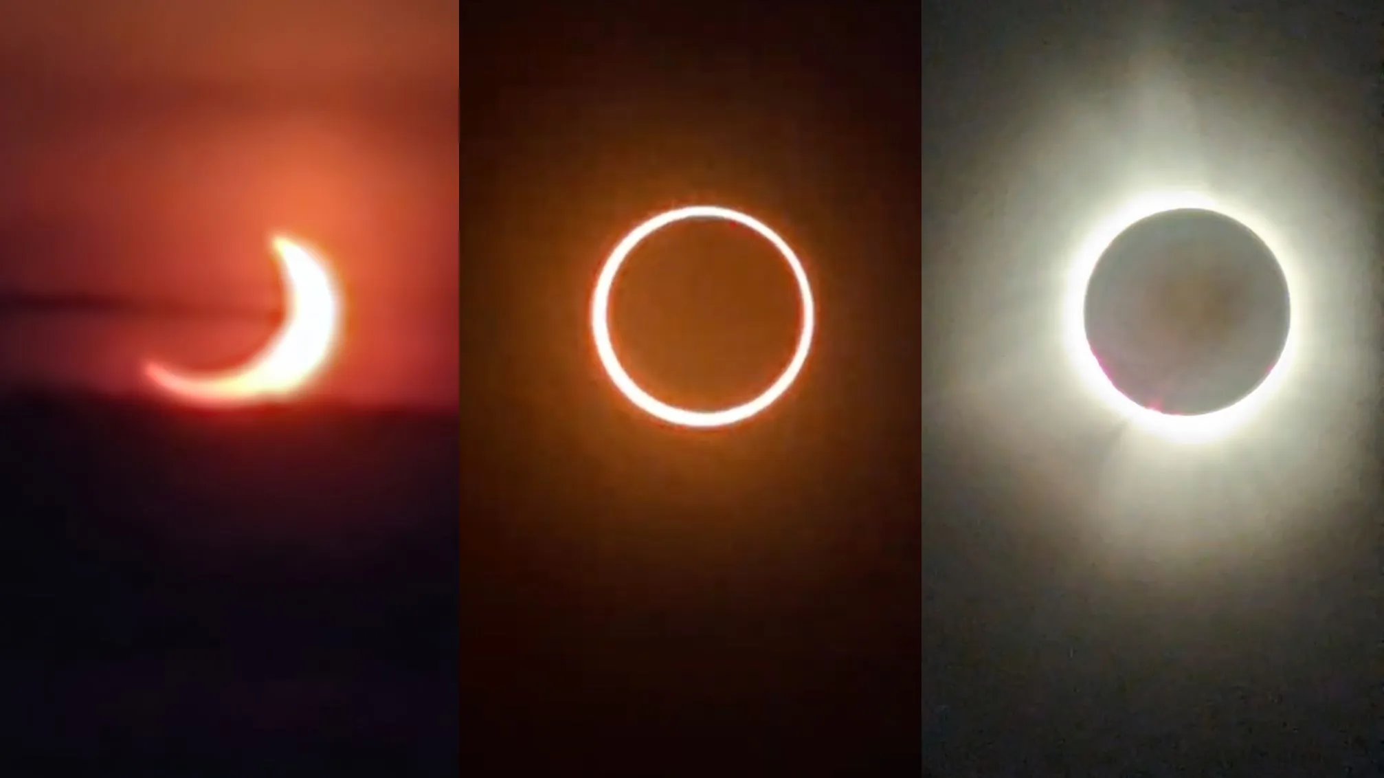Solar eclipses I've seen in the past few years.